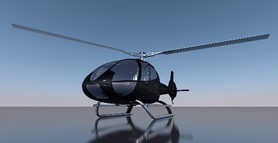 A stationary black helicopter. The link will open Deloitte's 2024 aerospace and defense industry outlook article.