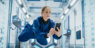 Image of an astronaut in zero gravity