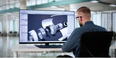 A man working on a new innovative product or concept on a computer